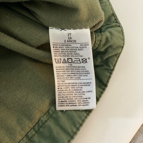 Old navy toddler girls 2T green zip abs button down utility jacket - Picture 5 of 5